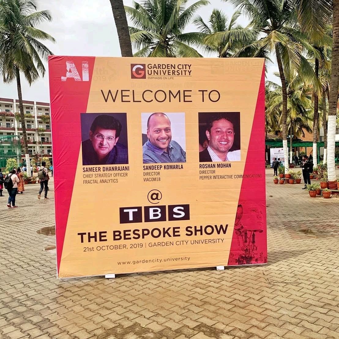 Welcome banner for TBS at Garden City University